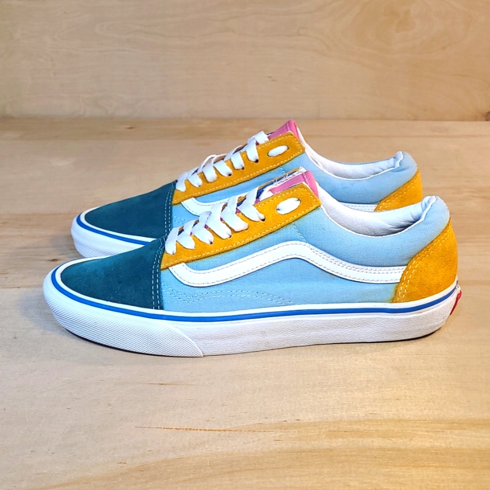 Vans Old Skool Color Block Canvas/Suede Multicolored Unisex Athletic Shoes - Picture 5 of 10